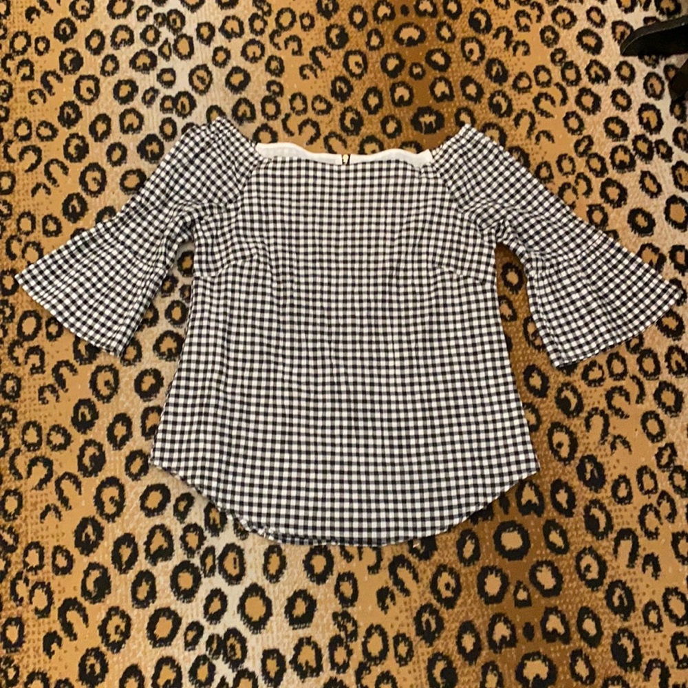 Gingham off the shoulder top